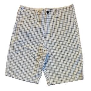 American Eagle Outfitters Shorts Men Size 32 Plaid Multi-Color Blue & Ivory